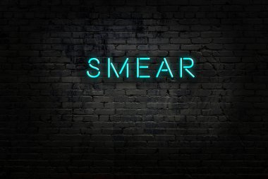 Tuğla duvardaki neon ışıklarının gece görüşü