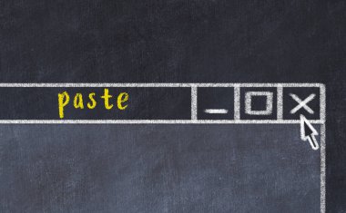 Yazı yapıştırıcılı tarayıcı penceresinin tebeşir sürükleyicisi 