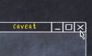 Tarayıcı penceresinin yazı uyarısı içeren tebeşir sürükleyicisi 