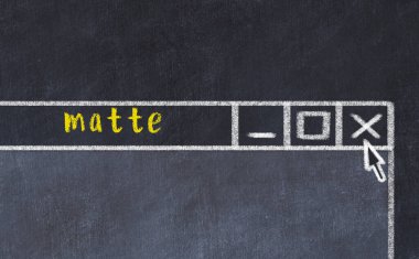 Tarayıcı penceresinin yazı matı ile tebeşir sürükleyicisi 