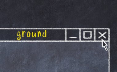 Üzerinde yazı olan tarayıcı penceresinin tebeşir sürükleyicisi 