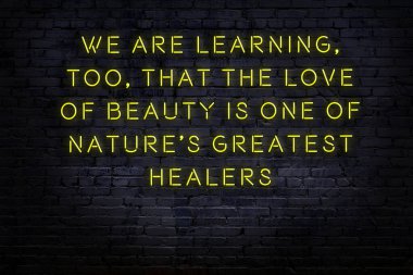 Akıllıca alıntı. Duvara karşı neon yazıtlar