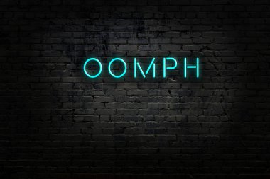 Tuğla duvardaki neon ışıklarının gece görüşü