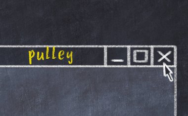 Sorunlarla başa çıkma kavramı. Tarayıcı penceresini başlık makara ile kapatmanın tebeşir çizimi