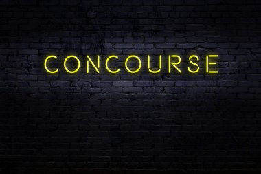 Duvardaki yazıtlı neon levhanın gece görüşü