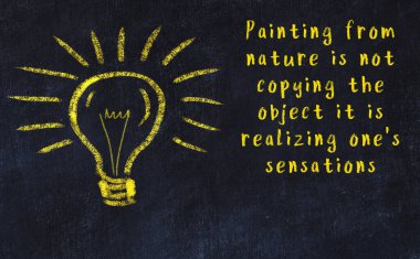 Fikir üretme kavramı. Ampulün tebeşir çizimi. Boşluğu kopyala