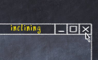 Sorunlarla başa çıkma kavramı. Tarayıcı penceresinin başlık eğimli tebeşir çizimi