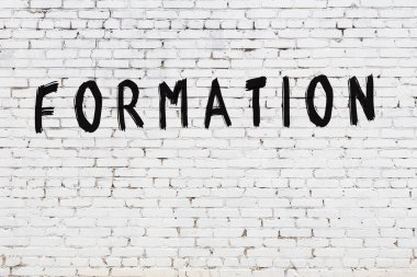 Beyaz tuğla duvarda kelime oluşumu