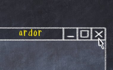 Yazı hevesli tarayıcı penceresinin tebeşir sürükleyicisi 