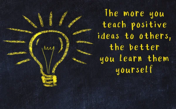 Fikir üretme kavramı. Ampulün tebeşir çizimi. Boşluğu kopyala