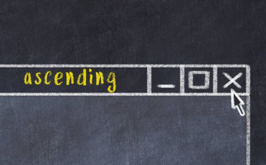 Tarayıcı penceresinin tebeşir sürükleyicisi ve yazıtlar yükseliyor 