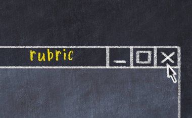 Tarayıcı penceresinin yazma rubriği içeren tebeşir sürükleyicisi 
