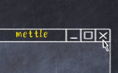 Tarayıcı penceresinin yazma azmiyle tebeşir sürükleyicisi 