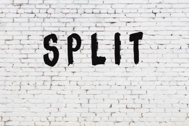 Üzerinde siyah boya yazılı beyaz duvar.