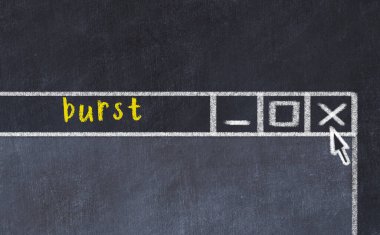 Üzerinde yazı olan tarayıcı penceresinin tebeşir sürükleyicisi 