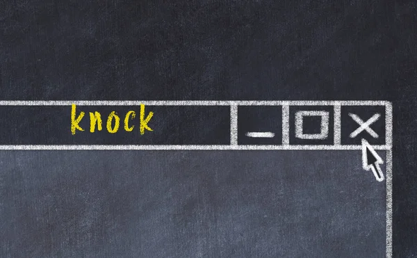 Üzerinde yazı olan tarayıcı penceresinin tebeşir sürükleyicisi 