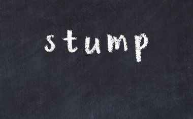 Üzerinde yazıt kütüğü olan siyah karatahta