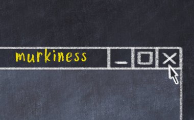 Yazı bulanıklığı olan tarayıcı penceresinin tebeşir sürükleyicisi 