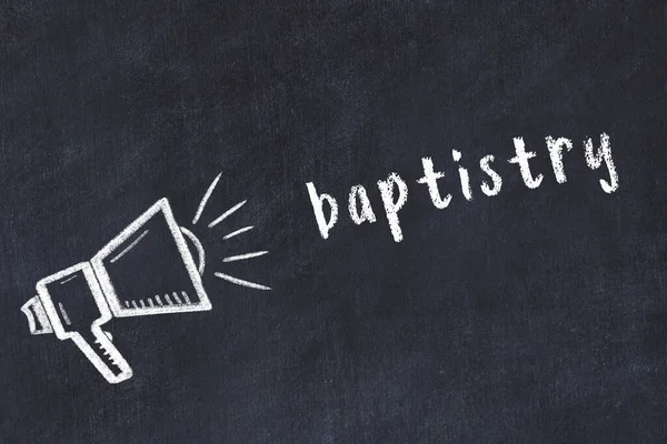 Bosquejo de tiza de altavoz e inscripción baptisterio —  Fotos de Stock