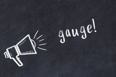 Hoparlör ve yazıt göstergesi tebeşir scetch