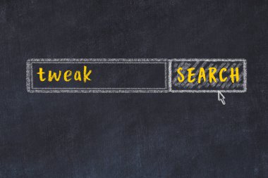 Arama motoru konsepti. İnce ayar arıyorum. Basit tebeşir çizimi ve yazı