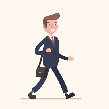 İşadamı bir çanta ile işe gider