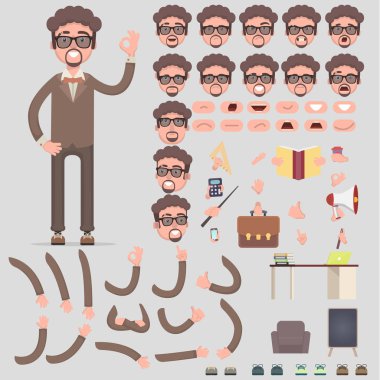 Yöneticileri karakteri farklı, duygular kişi, pozlar ve jestleri ile oluşturulması. Karikatür tarzı, düz vektör çizim.