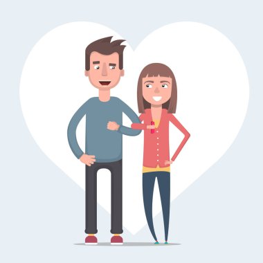 Sevgili çift el ele tutuşuyor.