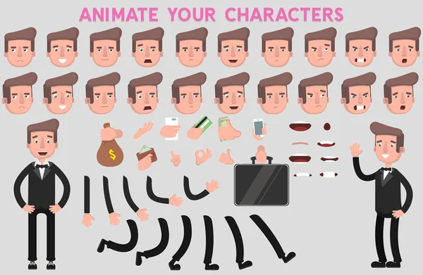 Woman character animation kit in various position Vector Image