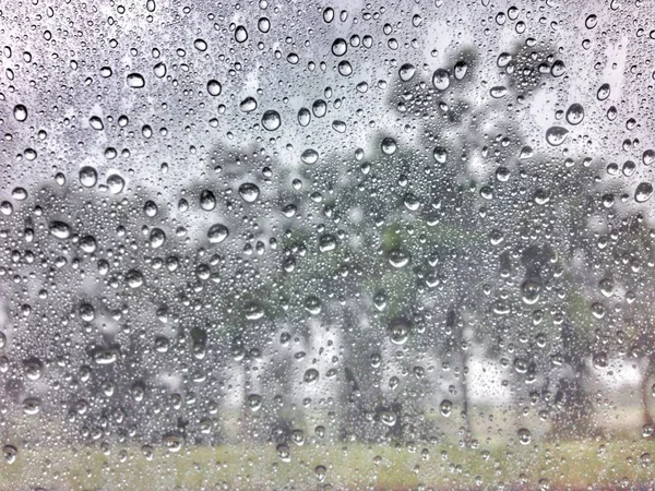Regentropfen auf Fensterscheiben — Stockfoto