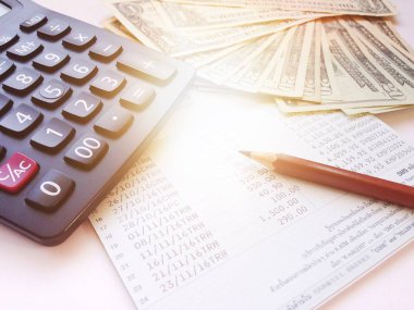 Para, hesap makinesi ve kalem hesabı hesap cüzdanı veya mali tablo kaydetme