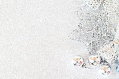 Parlak arka plan bokeh parlak gümüş süs