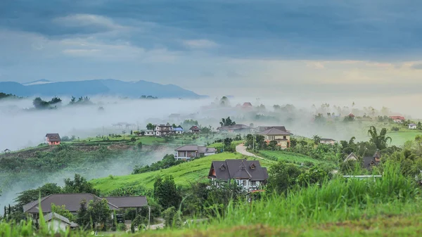 Mountains under mist in the morning Chiang mai northern of Thailand — Stock Photo, Image