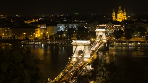 Szechenyi Bridge in Budapest Hungary. Beautiful bridge over the Danube.