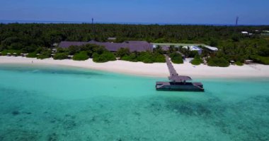 Deniz manzarası sakin. Bahamalar cennet sahnesi, Karayipler. 