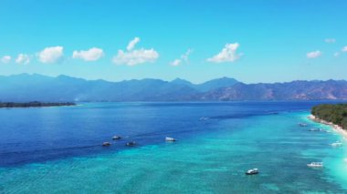 Bora Bora 'nın egzotik doğası, Fransız Polinezyası. 