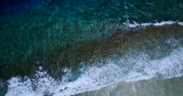 Vista Superior Ondas Marinhas Longas Cena Verão Nas Maldivas — Vídeo de Stock