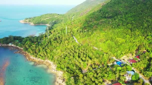 Pobřeží Zelenými Horami Ostrově Letní Cesta Thajska — Stock video