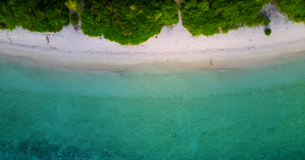 Ovanifrån Kusten Med Klar Sand Landskap Seychellerna Östafrika — Stockvideo
