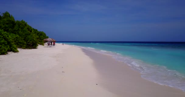 Entspannte Touristen Amüsieren Sich Strand Reisen Auf Die Malediven — Stockvideo