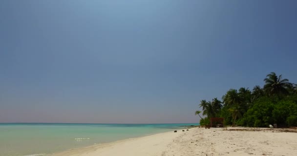 Kustlinje Med Grunt Vatten Exotiskt Landskap Bali Indonesien — Stockvideo