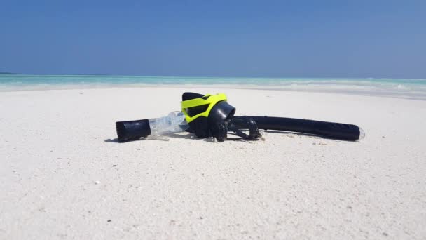Μάσκα Για Ψαροντούφεκο Στην Παραλία Ταξίδι Στο Μπαλί Της Ινδονησίας — Αρχείο Βίντεο