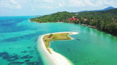 Tropik deniz gündüz görüntüsü. Barbados, Karayiplerin güneşli doğası. 