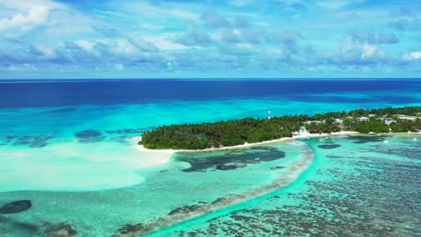 Ljusa Havet Naturlig Bakgrund Exotisk Natur Bora Bora Franska Polynesien — Stockvideo