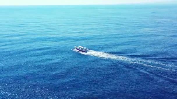 Lyx Yacht Drivande Blått Hav Exotisk Natur Bora Bora Franska — Stockvideo