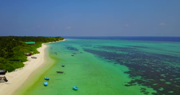 Pemandangan Udara Resor Tropis Pulau Ini Liburan Eksotis Maladewa Asia — Stok Video