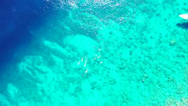 Yukarıdan Canlı Deniz Suyu Yüzeyi Görünüyor Bali Nin Idyllic Doğası — Stok video