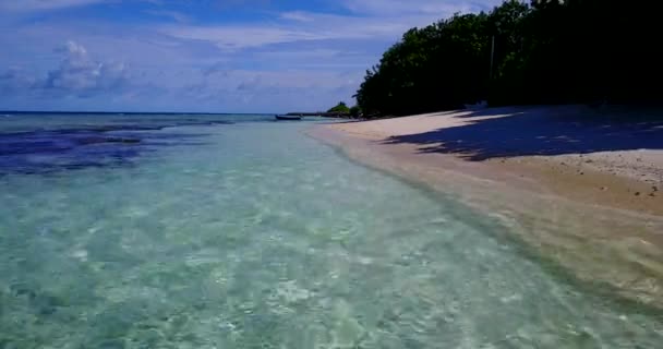 透明水で海岸の景色 インドネシアの牧歌的な自然 — ストック動画