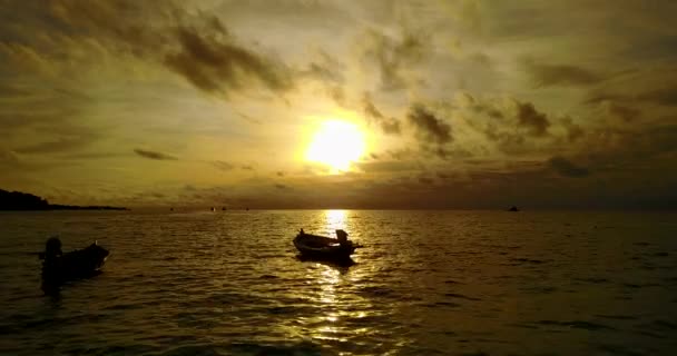 Sunset Marine Scene Tropical Paradise Bora Bora French Polynesia — Stock Video