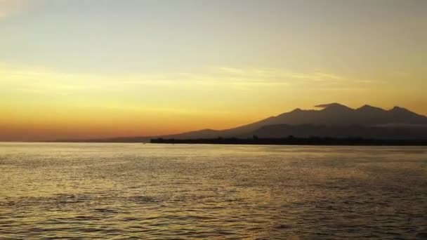 Cores Suaves Macias Pôr Sol Beira Mar Natureza Tropical Bali — Vídeo de Stock